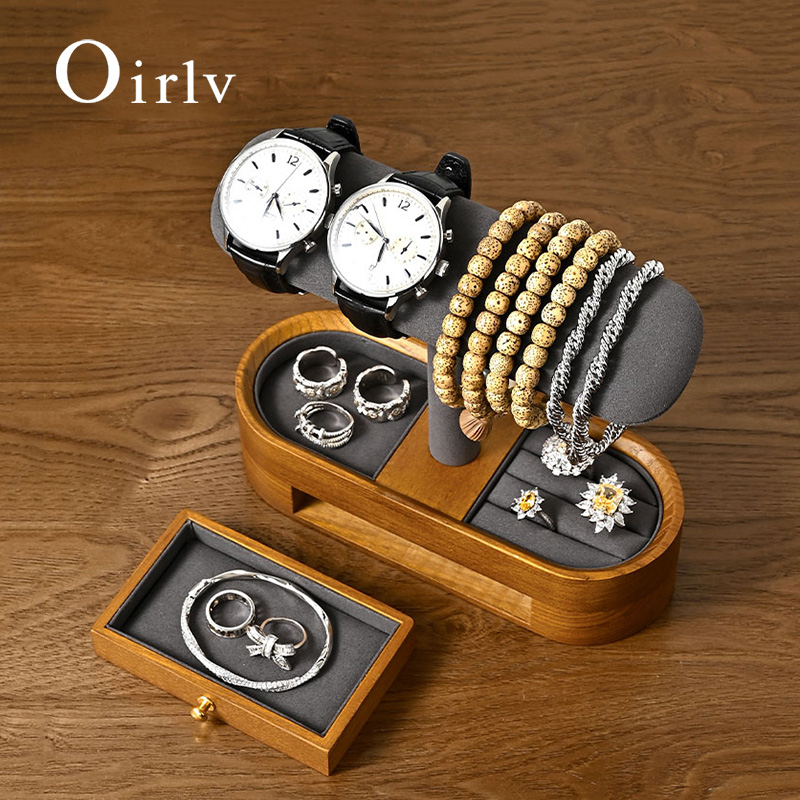 Display Stand Wood - Oirlv Solid Wood Watch Organizer Shelf