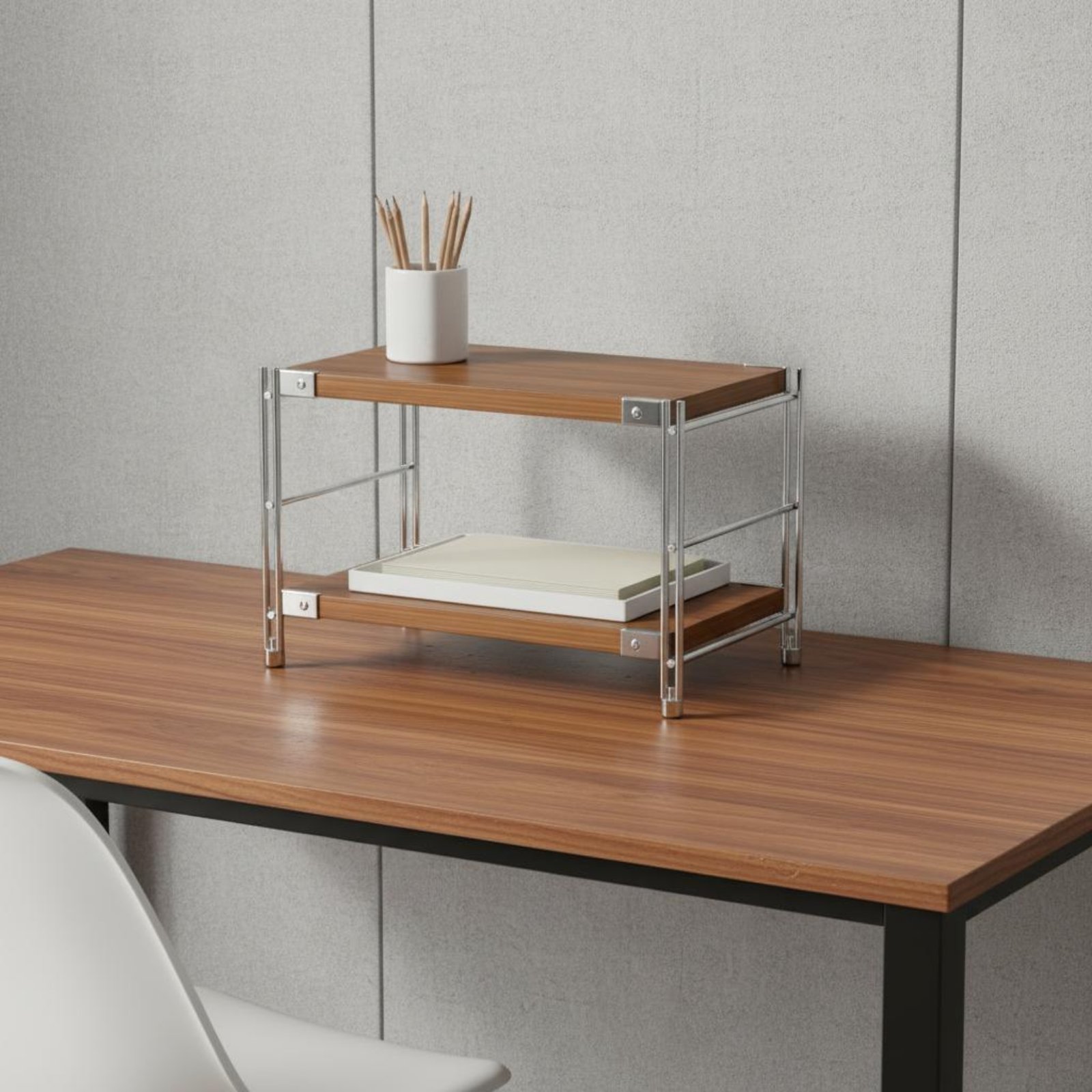 Narrow Floor Standing Shelf X- - Display Stand Wood のレビューと価格