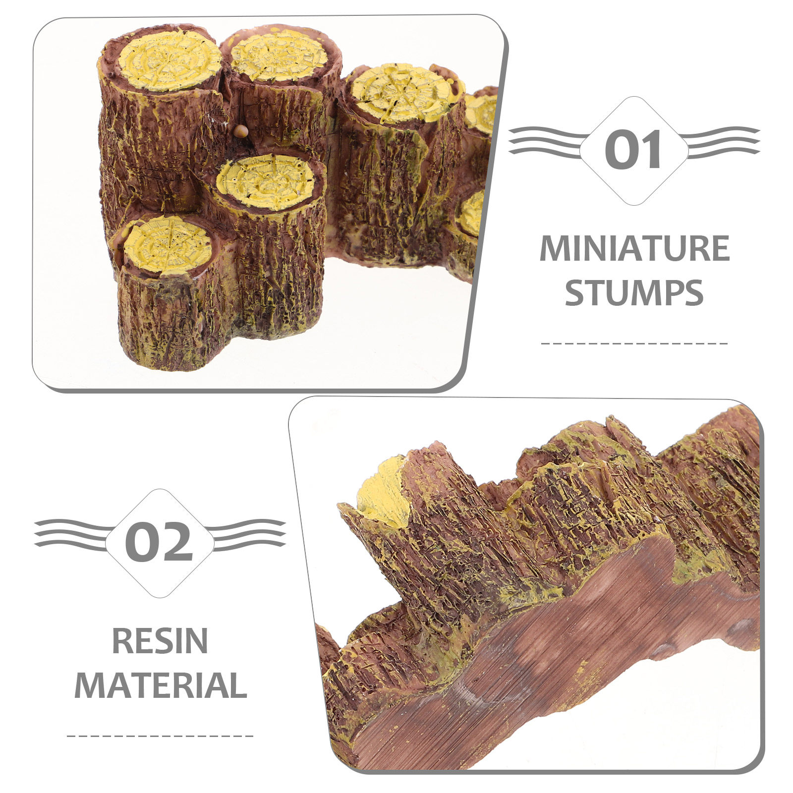 3Pcs Resin Mini Tree Stumps Re - Bonsai Garden Mini のレビューと価格
