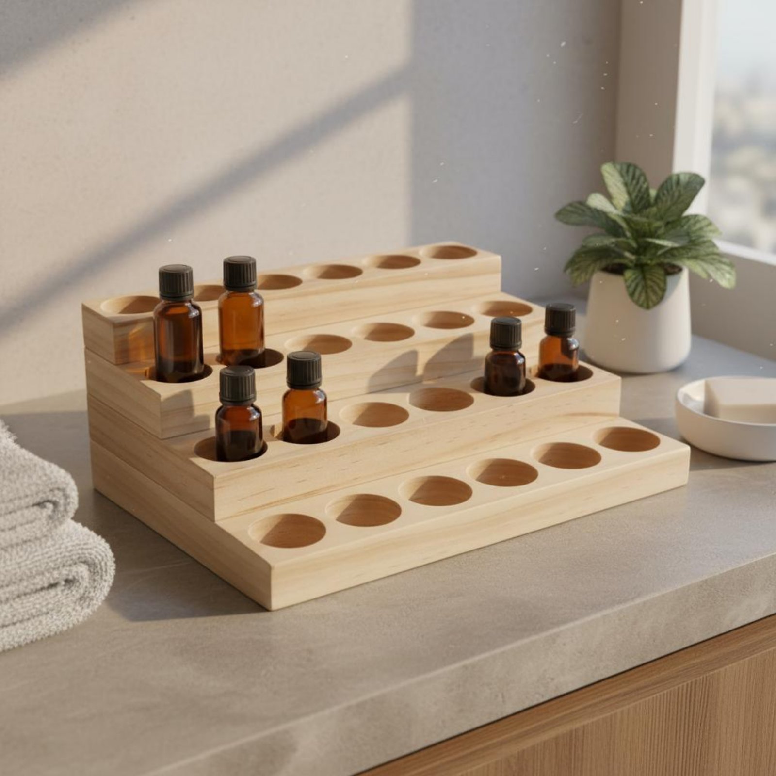 Essential Oil Display Stand Ha - Display Stand Wood のレビューと価格