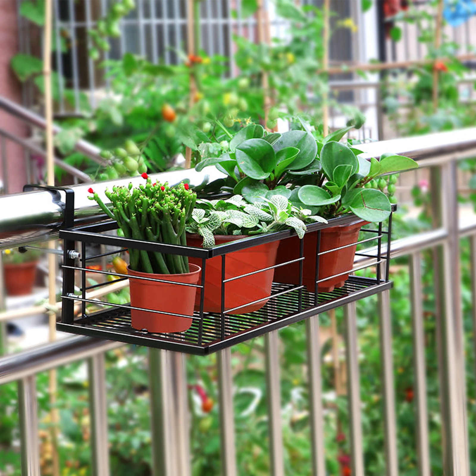 1Pcs Balcony Hanging Flower Po - Bonsai Garden Plants のレビューと価格
