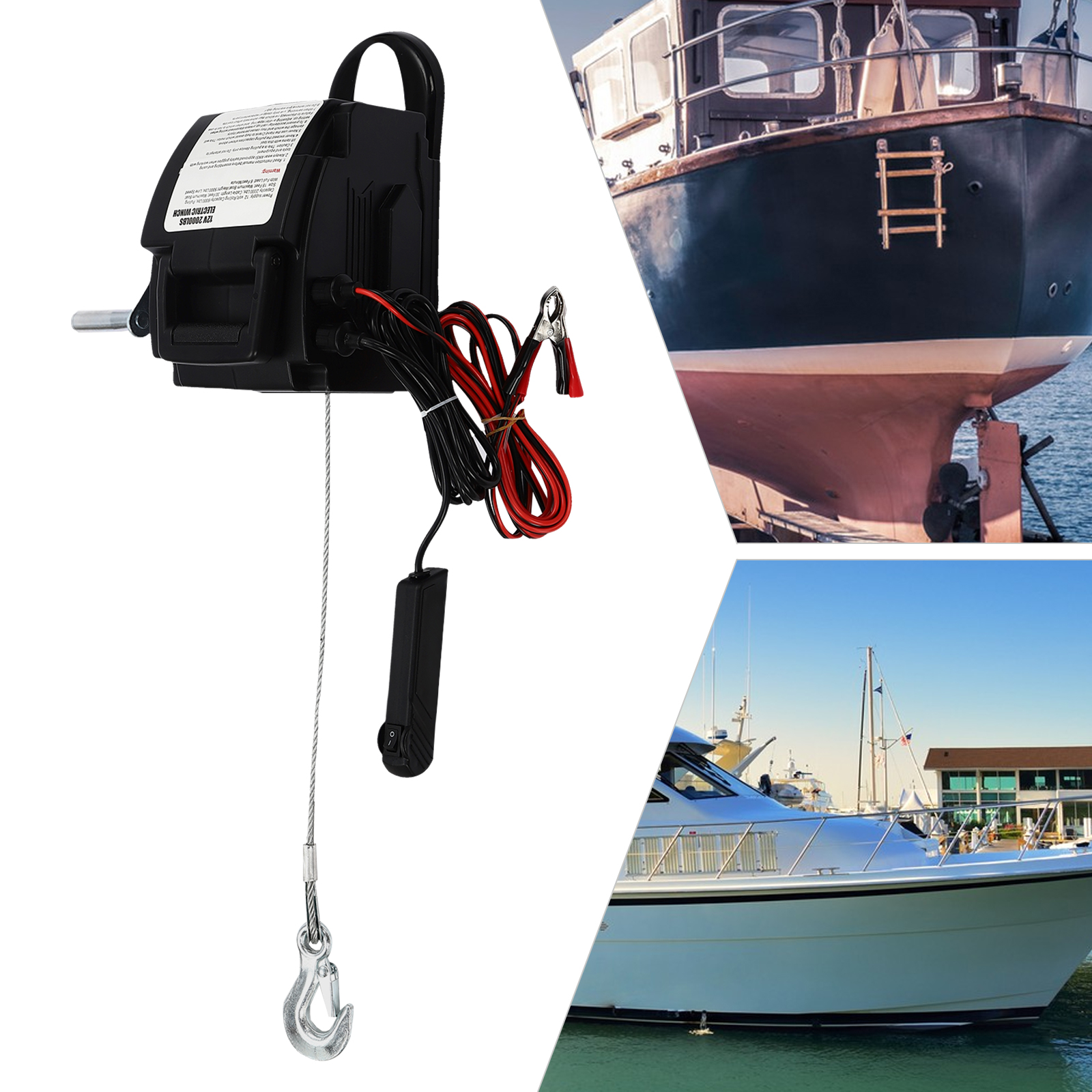 12V 2000lbs Electric Winch, 60 - Copper Wire Roll のレビューと価格