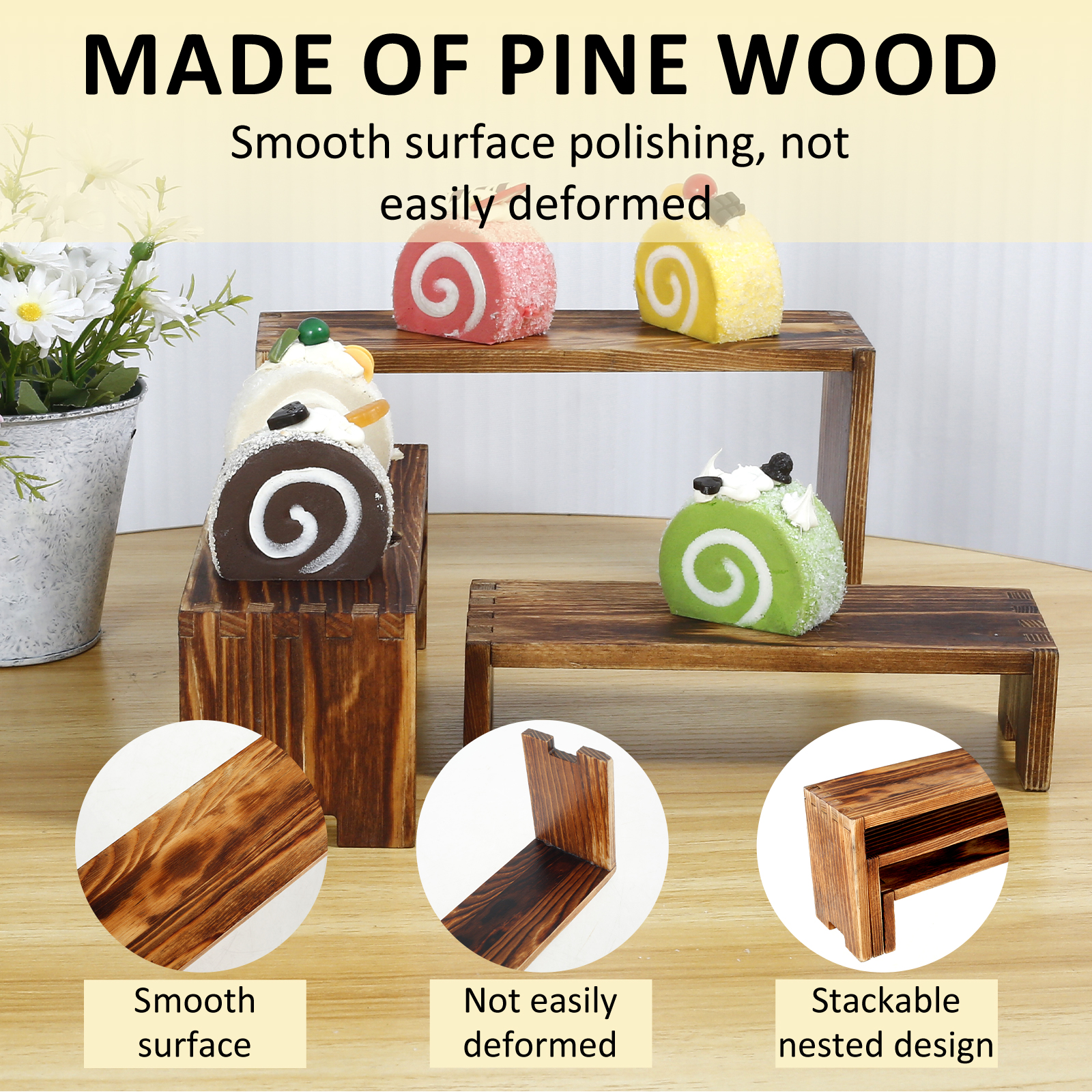 3PCS labubu Wood Display Riser - Display Stand Wood のレビューと価格