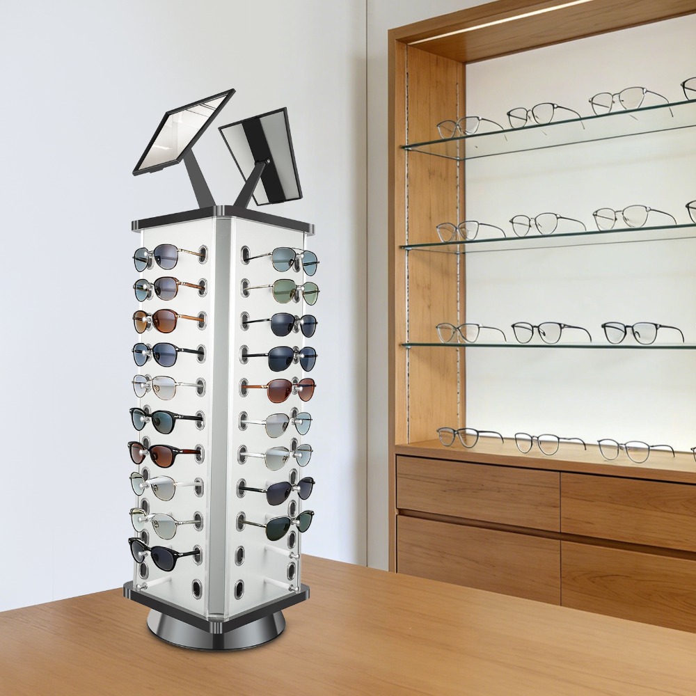 360° Rotating Eyeglasses Displ - Display Stand Wood のレビューと価格