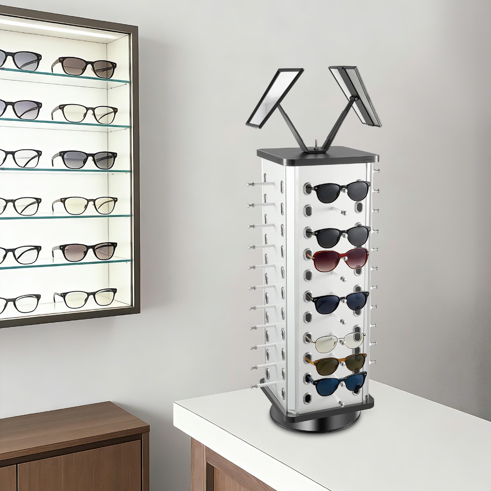 360° Rotating Eyeglasses Displ - Display Stand Wood のレビューと価格