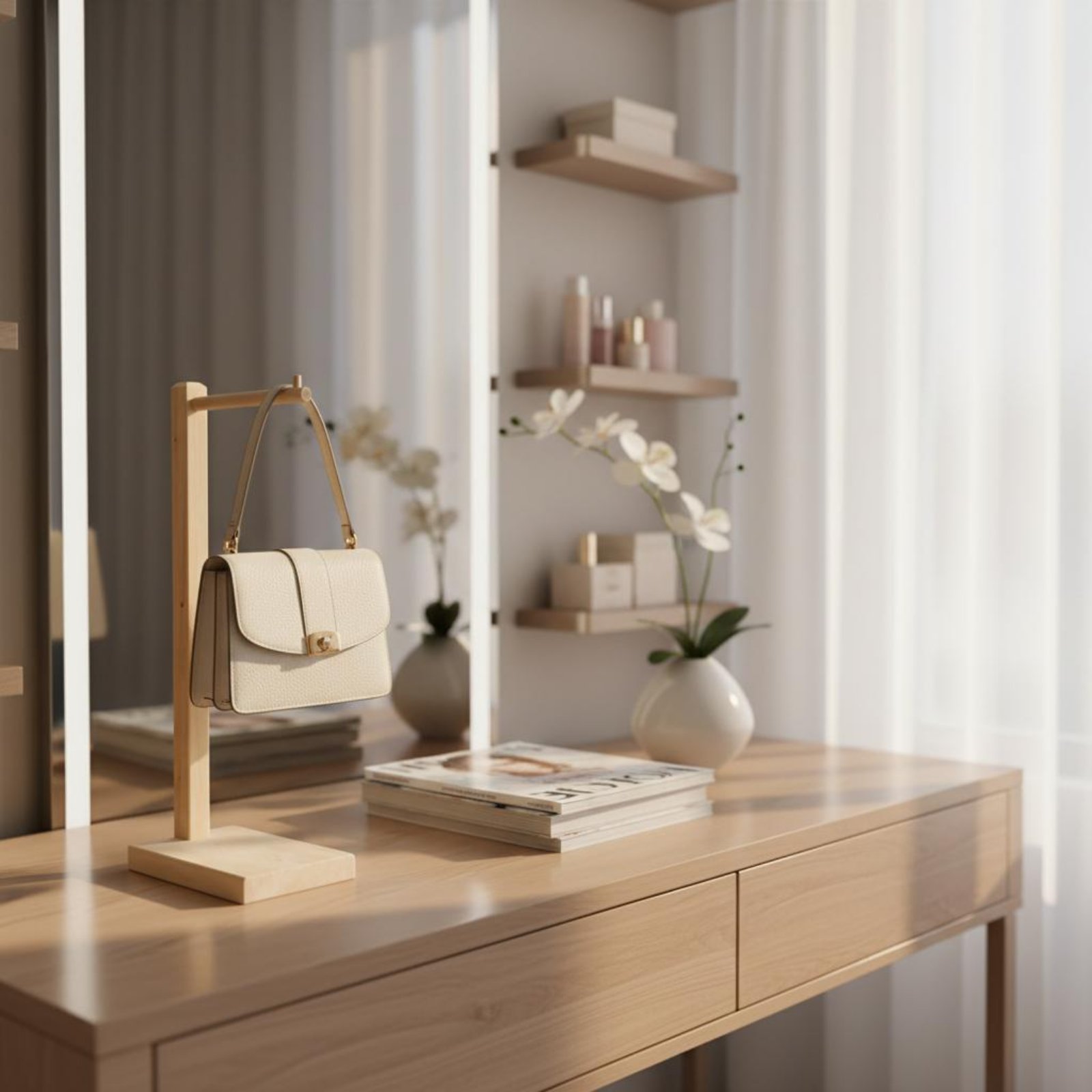 Pure Wood Bag Stand Sturdy Bas - Display Stand Wood のレビューと価格